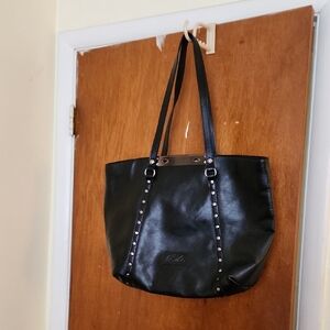 Patricia Nash Black Studded Leather Tote